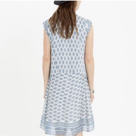 Madewell Skyscape Dress in Diamond Floral Paisley Pattern Drop Waist - Picture 3 of 8